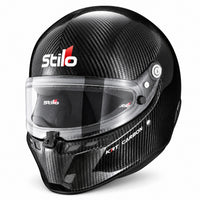 Thumbnail for Stilo ST6 KRT Carbon Kart Racing Helmet with exposed carbon fiber shell, clear visor, and advanced ventilation, FIA 8878-2024 and Snell K2025 certified.