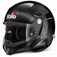 Thumbnail for Stilo VENTI WRX Dirt Carbon racing helmet with carbon fiber shell, clear sealed visor, integrated communications and HANS posts