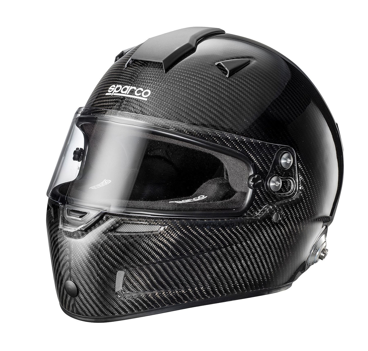 Sparco Sky RF-7W Carbon Fiber Helmet BLACK LINER SIDE PROFILE IMAGE