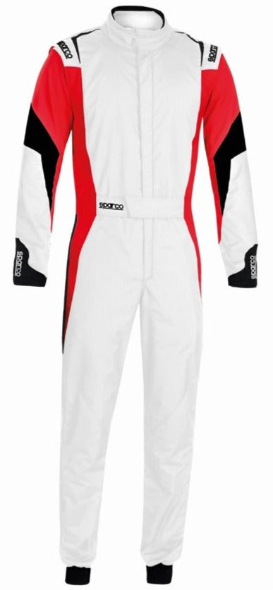 Sparco Competition Race Suit White / Red Front Image