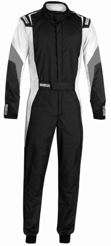 Sparco Competition Race Suit Black / White Front Image