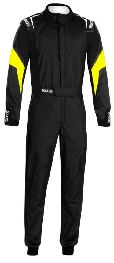 Sparco Competition Race Suit Black / Yellow  Front Image