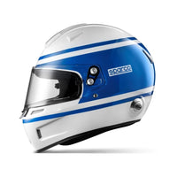 Thumbnail for Excellent air flow and quiet interior are the Sparco RF-5W in white with blue stripes.