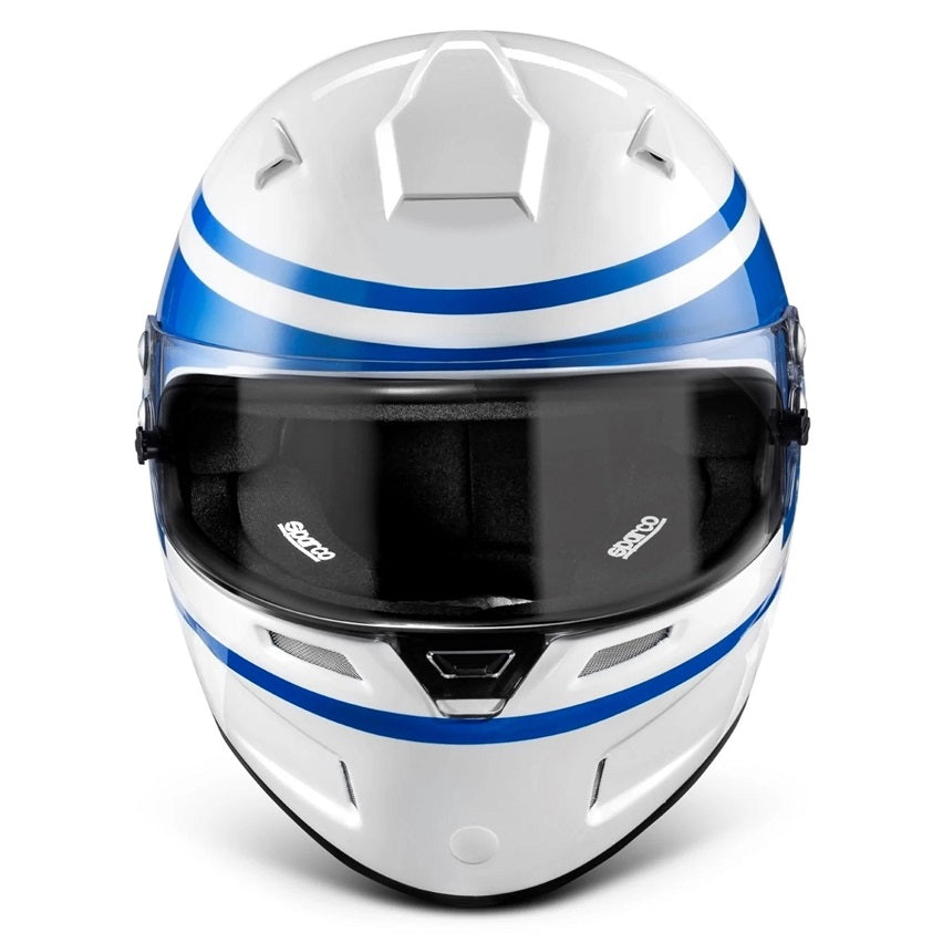 The Sparco Air Pro RF-5W in white with blue stripes at the best price and best service.