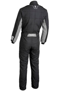 Thumbnail for Sparco Conquest 3.0 Race Suit Black / Grey Rear Image