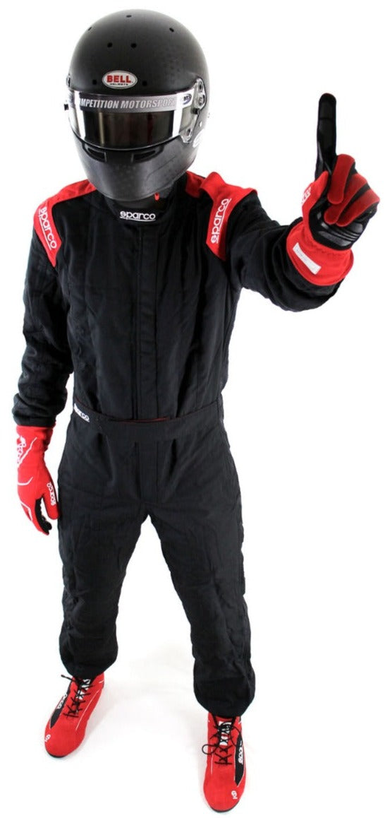 Sparco Conquest Race Suit Black / Red Action Image