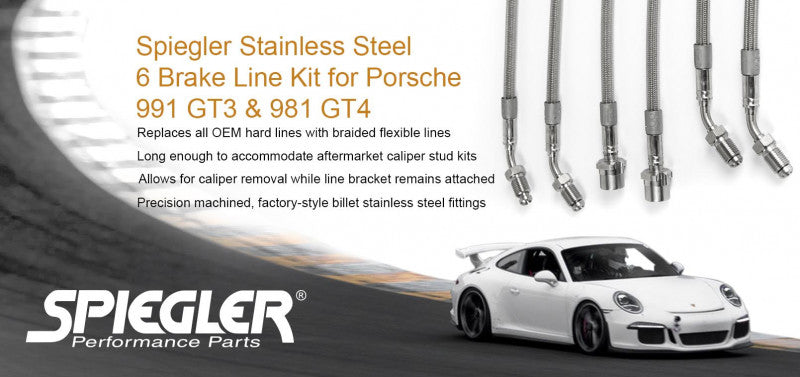 Spiegler Stainless Brake Lines - Porsche Front and Rear Complete 6 Line Kit