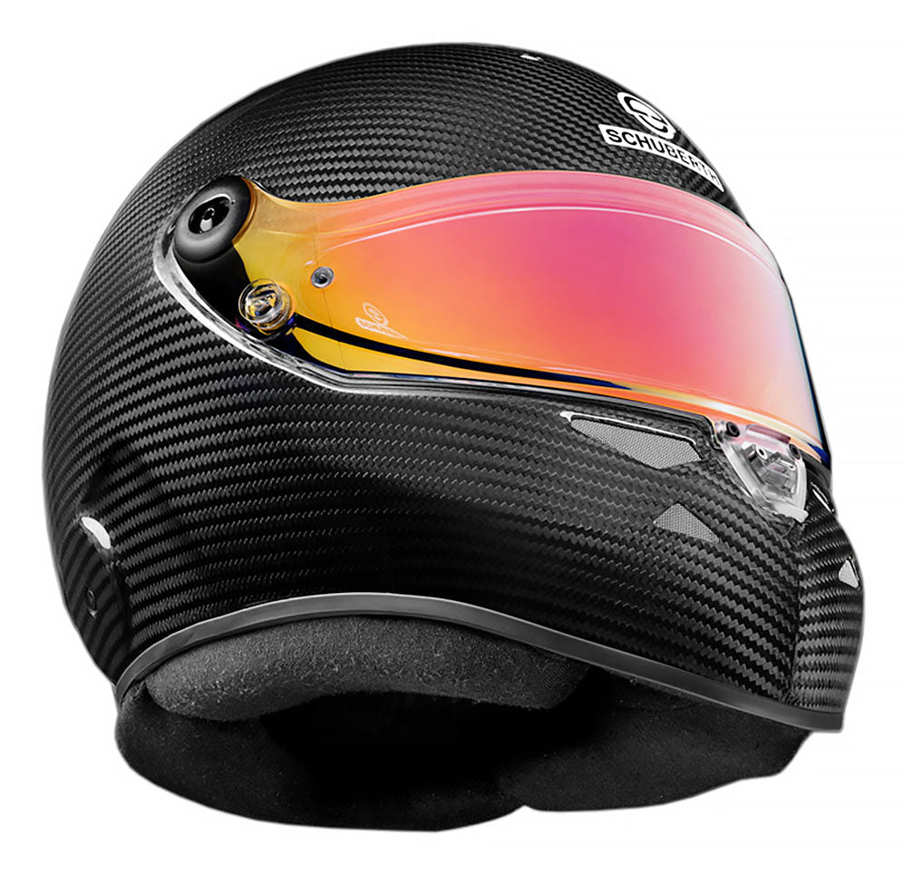 Schuberth SP1 Carbon Fiber Racing Helmet: Streamlined Shape and Carbon Fiber Texture