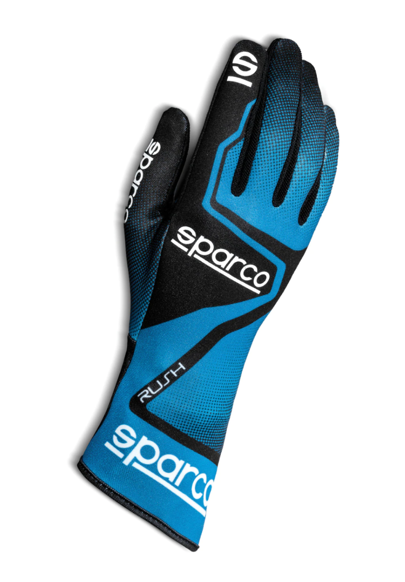 Sparco Rush Kart Racing Glove - Light Blue/Black Image