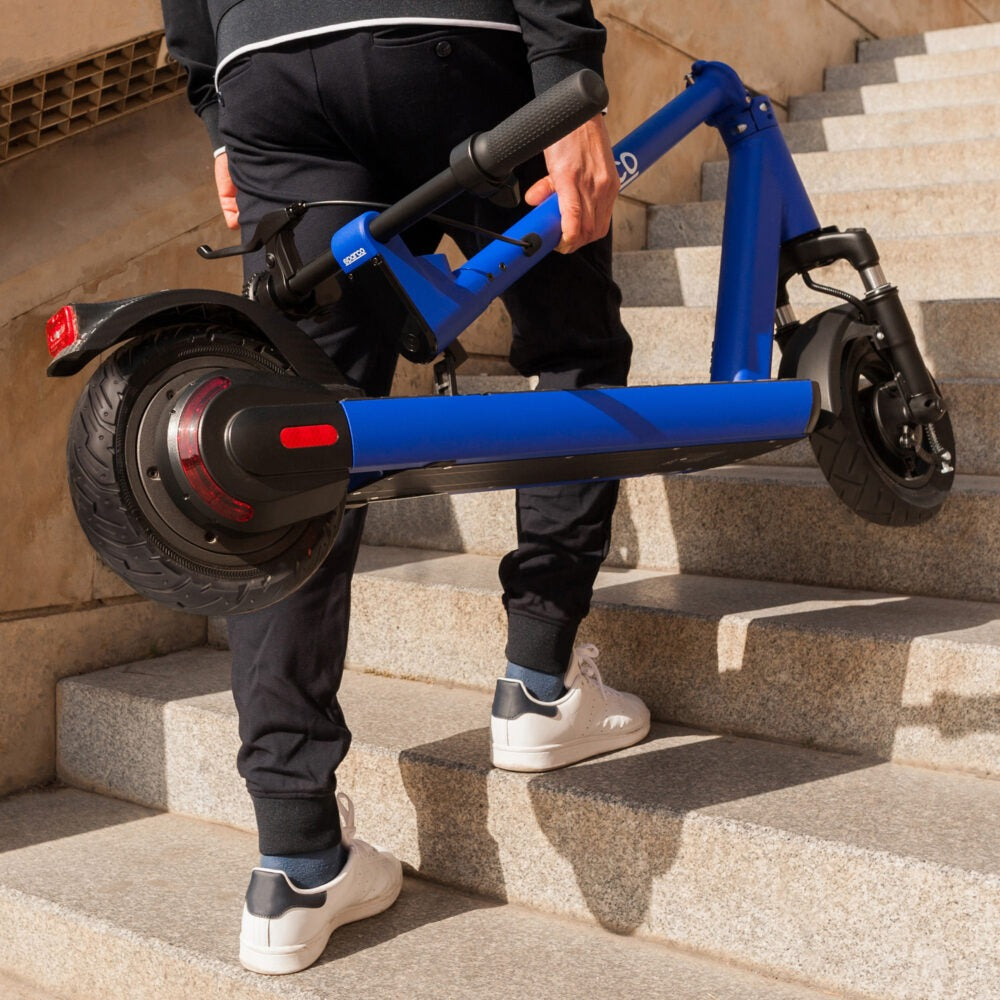 The Sparco Max S2 Pro Electric Scooter is a thrilling and high-performance ride tailor-made for auto racing enthusiasts. 