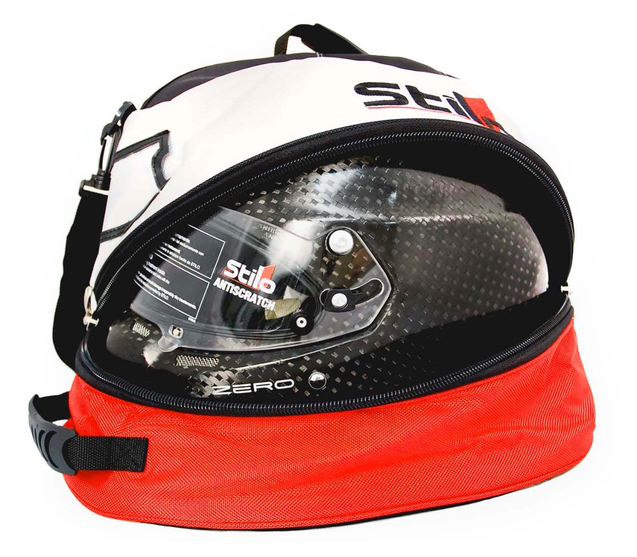 The Stilo Helmet Bag Plus HANS has a soft interior to keep your helmet from being scratched.